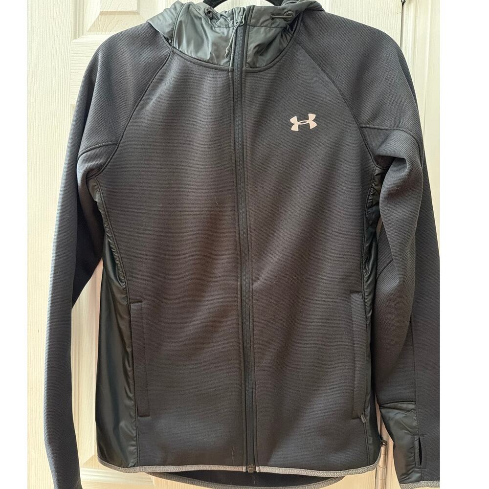 Under Armour ColdGear Full Zip Hooded Jacket Black, Size S